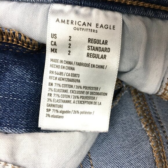 American Eagle Jeans Next Level Stretch Hi Rise Jeggings Distressed size 2 - Picture 8 of 12